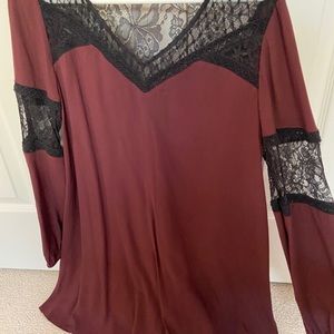 Express Maroon Lacy Dress
